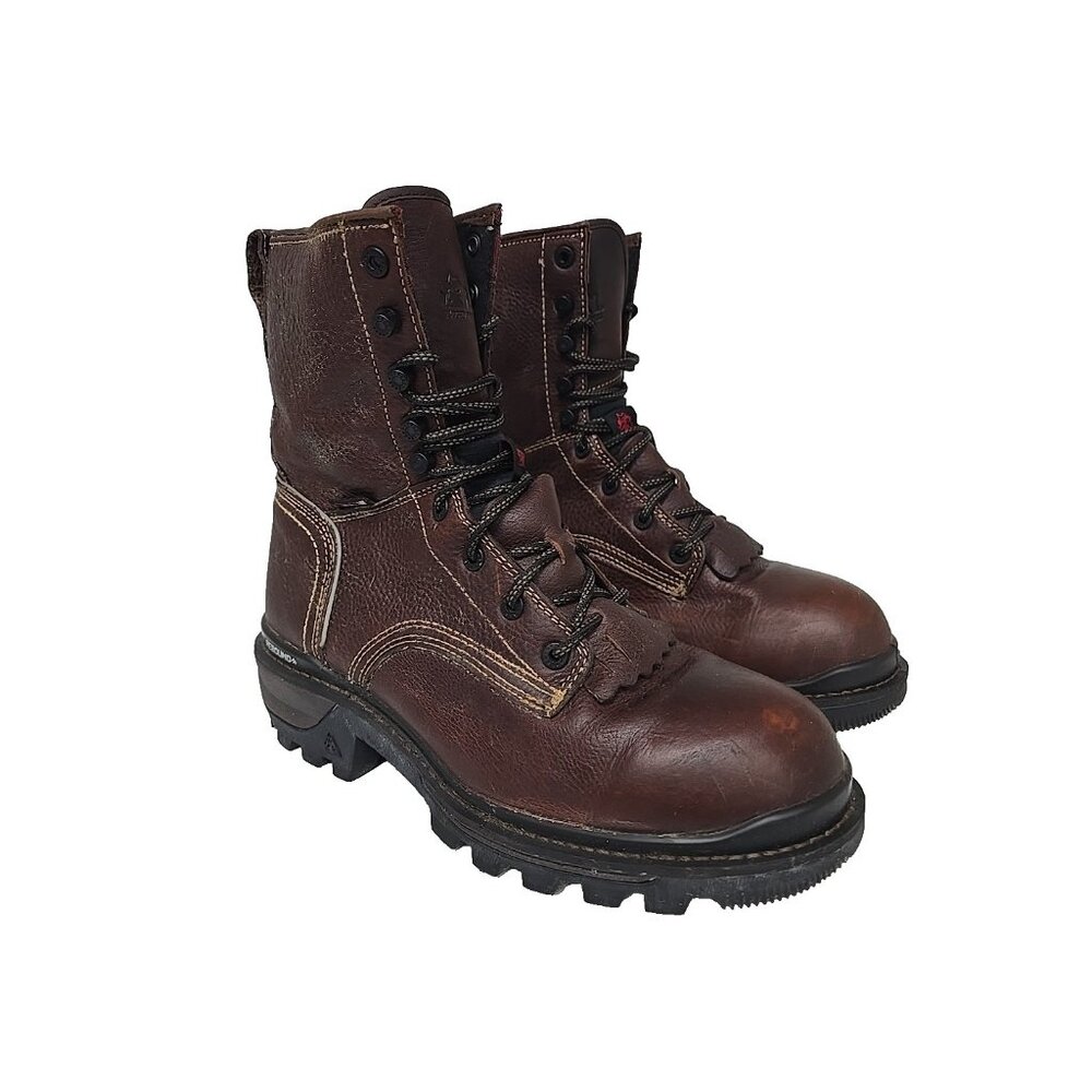 Rocky Men's RKK0395 9" Rams Horn Waterproof Soft Toe Logger Boot Brown 11.5W